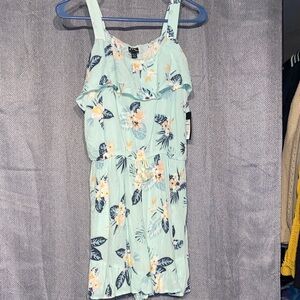 art class Light Blue Floral Kids Romper